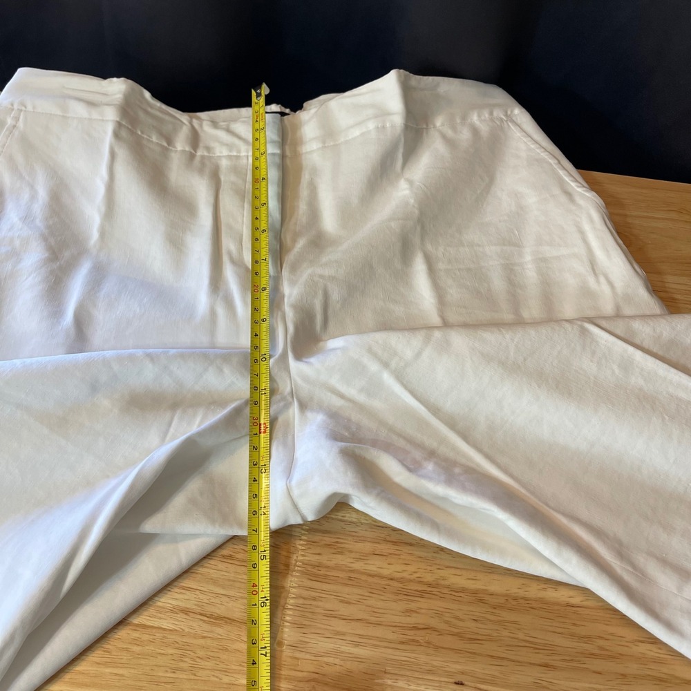 NEW Sutton Studio Womens White Linen Blend 2 Pc Pant Suit Blazer & Trousers 14 - Picture 6 of 16